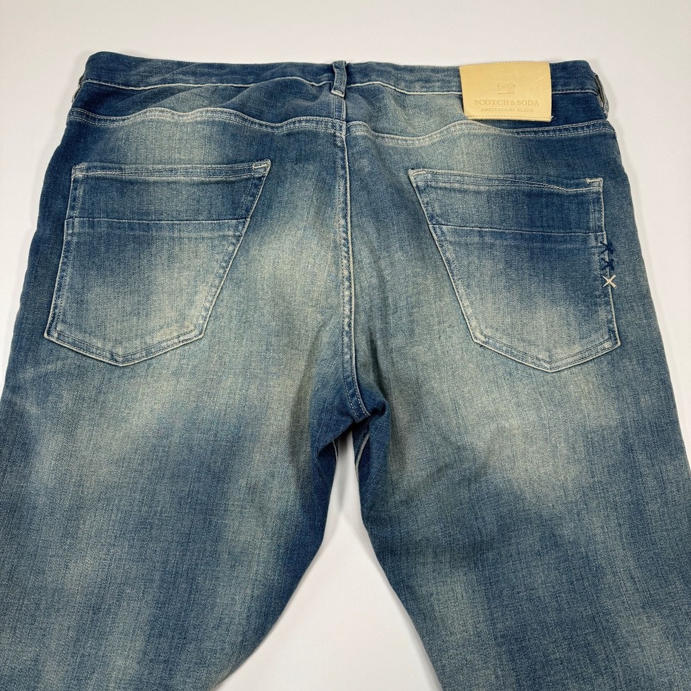Scotch Soda Phaidon Jeans Mens 36x34 Tagged 34x34 Blue Button Fly Denim Wash - Picture 8 of 16